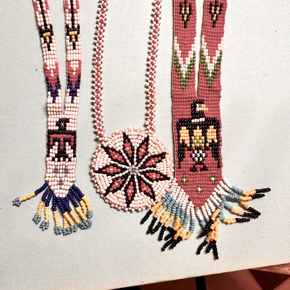 3 beaded necklaces. Vintage.